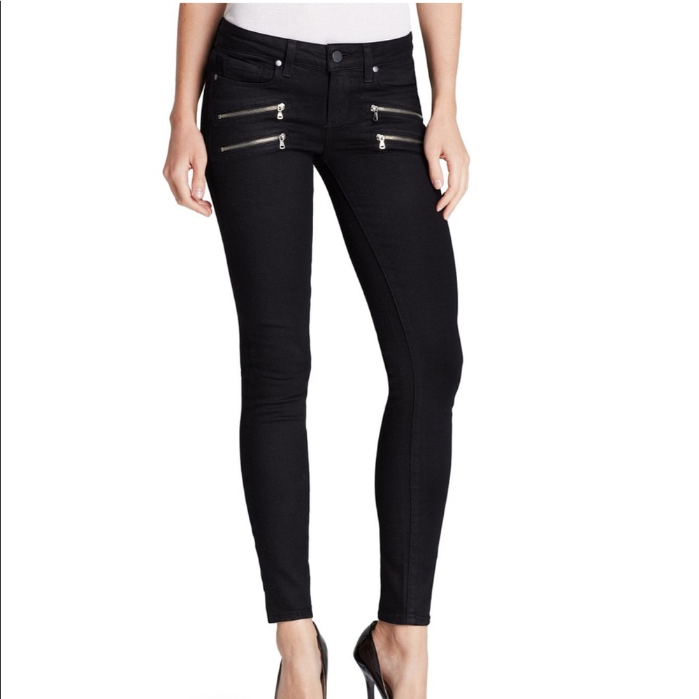 Paige Edgemont Ultra Skinny Jeans in Black Shadow